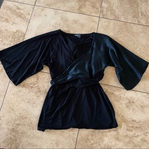 Kenneth Cole Reaction Wrap Front and Tie Blouse